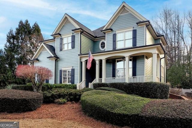 view of front of house featuring covered porch