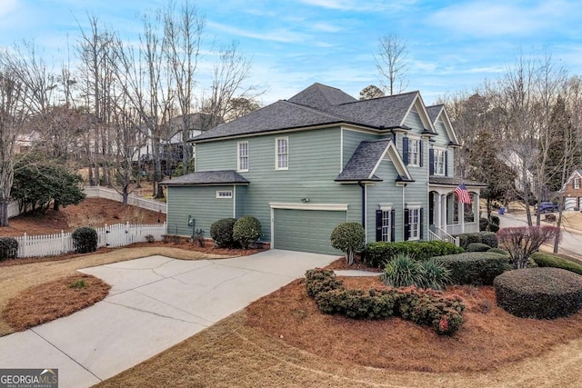 view of home's exterior with a garage