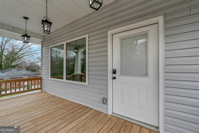 view of wooden deck