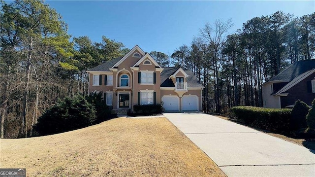 view of front of home with a garage