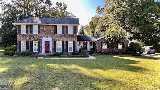 colonial house with a front yard