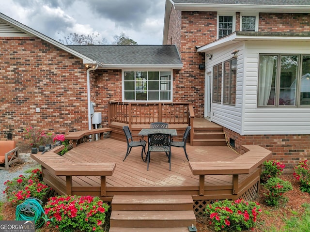 1706 Murphy Ln, Dublin, GA 31021 - wooden deck with outdoor dining area