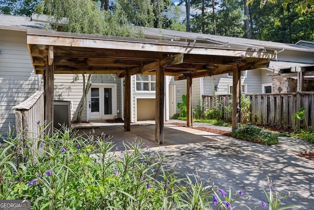 view of patio with french doors