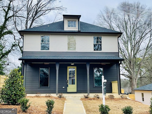 view of front facade featuring a porch