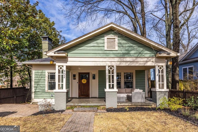 bungalow-style home featuring a porch