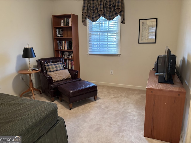 bedroom featuring baseboards and carpet flooring