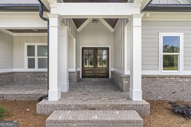 entrance to property with french doors