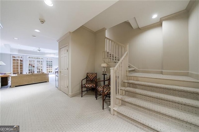 stairway with ornamental molding