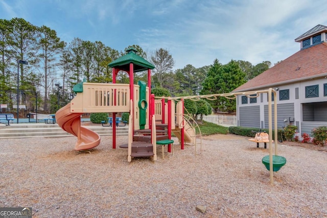 community playground with fence