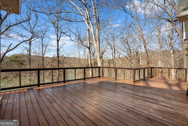 4080 Ryckeley Dr, Gainesville, GA 30504 - wooden deck with a wooded view