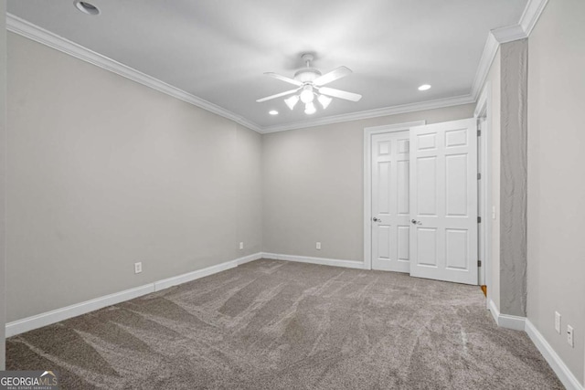 4080 Ryckeley Dr, Gainesville, GA 30504 - unfurnished bedroom featuring recessed lighting, ornamental molding, baseboards, and carpet floors