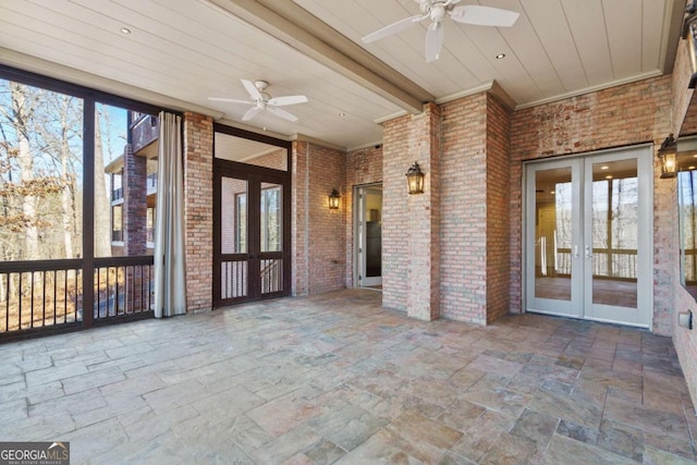 4080 Ryckeley Dr, Gainesville, GA 30504 - unfurnished sunroom with french doors and ceiling fan