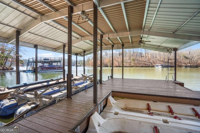 4080 Ryckeley Dr, Gainesville, GA 30504 - view of dock with boat lift and a water view