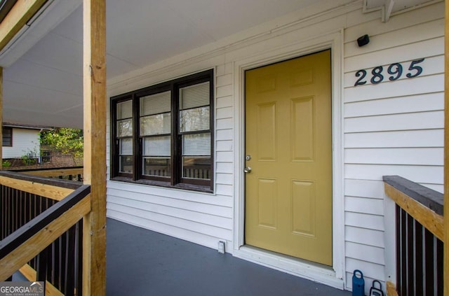 view of doorway to property