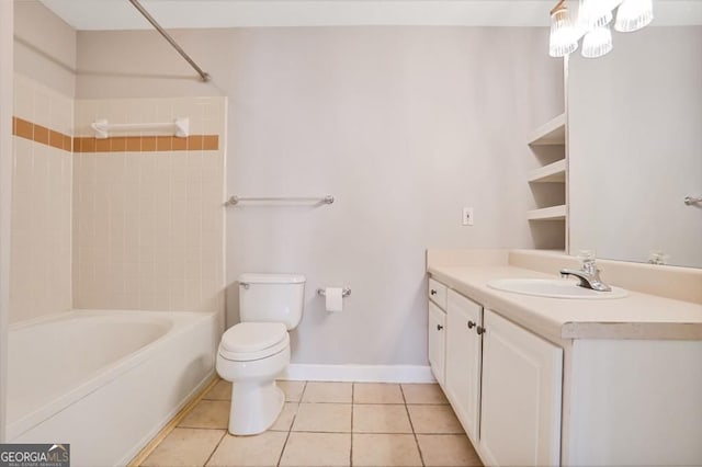 1101 Juniper St NE Unit 722, Atlanta, GA 30309 - full bathroom featuring vanity, tile patterned floors, and shower / tub combination