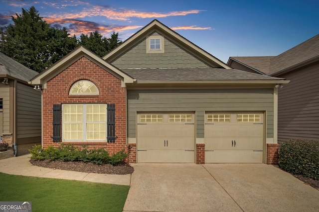 view of front facade featuring a garage