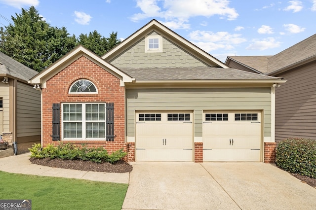 view of front of house with a garage