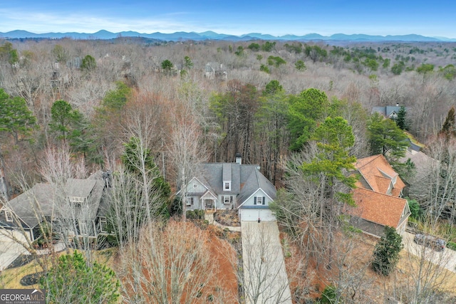 aerial view featuring a mountain view