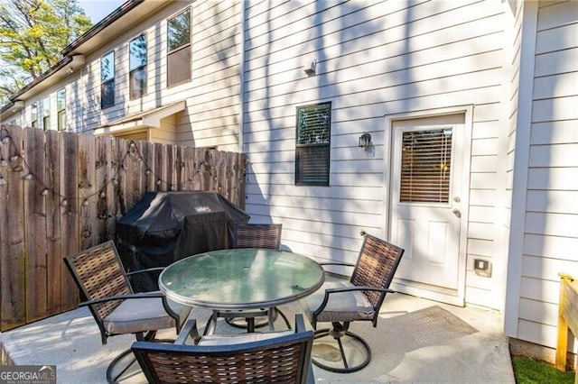 view of patio / terrace with a grill