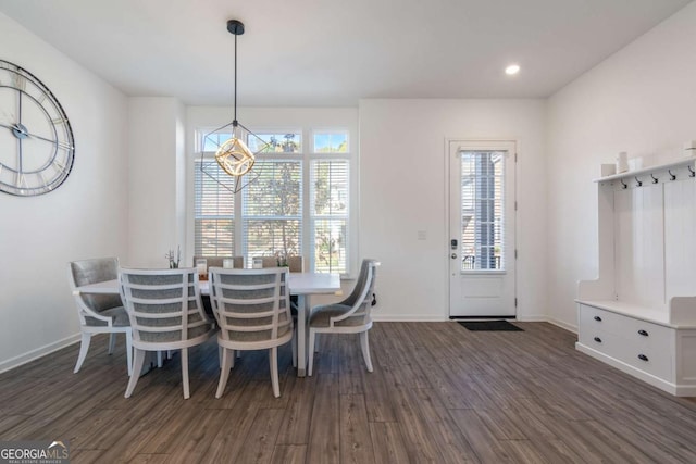 dining room featuring dark hardwood / wood-style floors