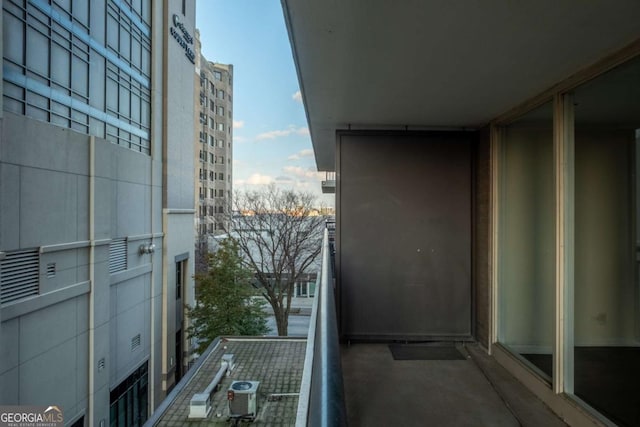 balcony with cooling unit