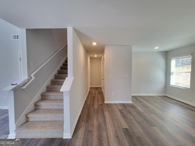 interior space with hardwood / wood-style floors