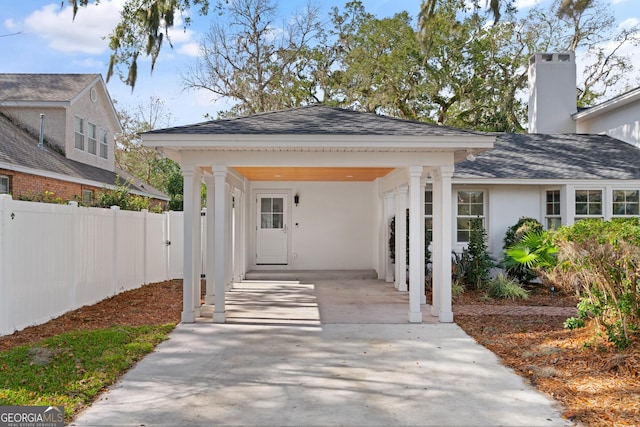 view of front of house with a carport