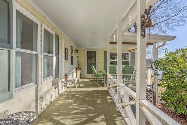 exterior space with covered porch