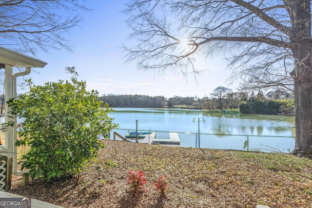 exterior space featuring a boat dock