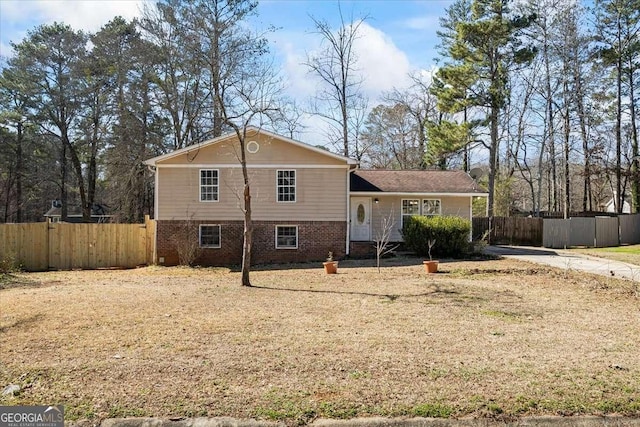 view of split level home