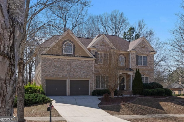 view of front of house with a garage