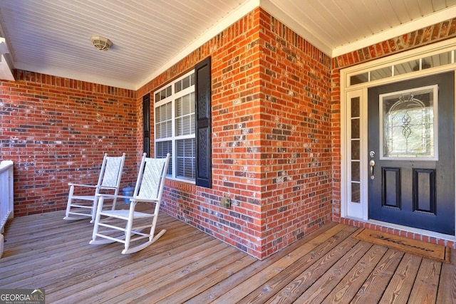 wooden deck with covered porch