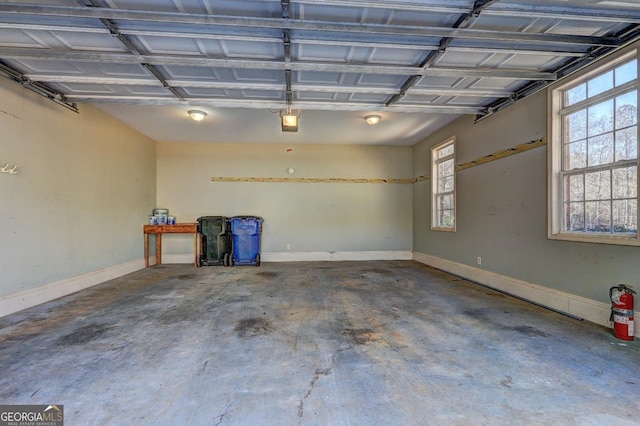 garage with baseboards