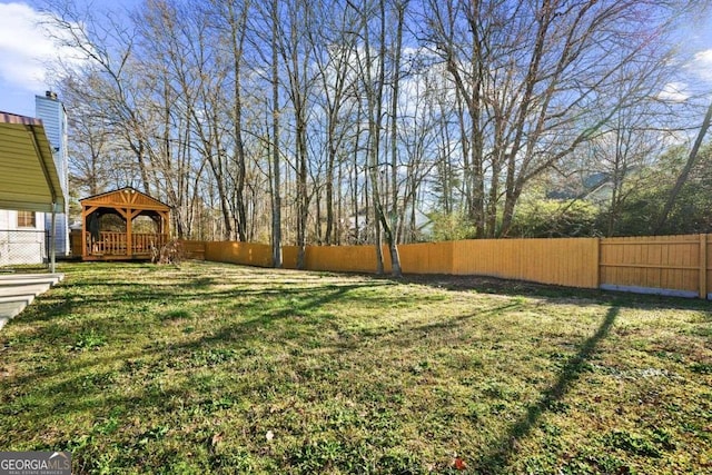 view of yard featuring a gazebo