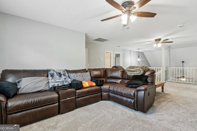 view of carpeted living room