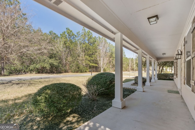 view of patio / terrace with a porch