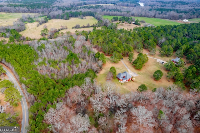 drone / aerial view with a rural view