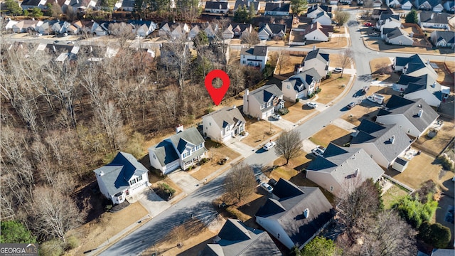 drone / aerial view with a residential view