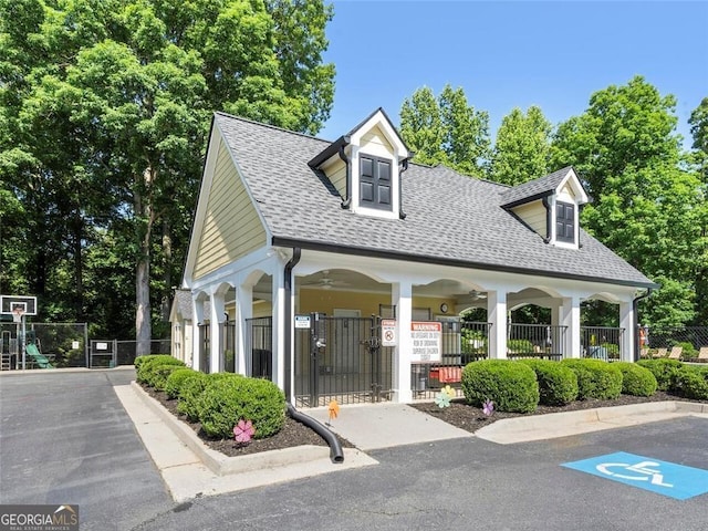 exterior space with a fenced front yard