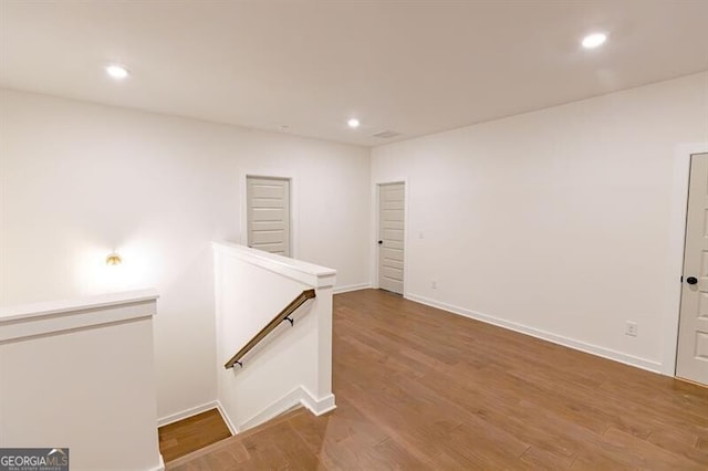 interior space with hardwood / wood-style floors