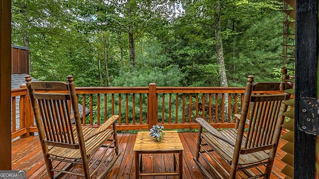 view of wooden deck