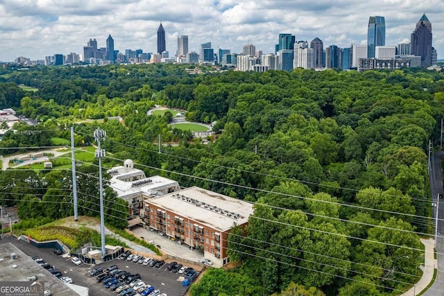 birds eye view of property featuring a view of city