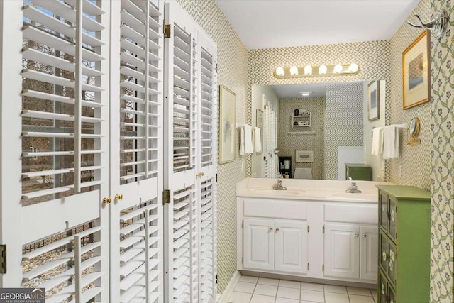 bathroom featuring tile patterned floors and vanity