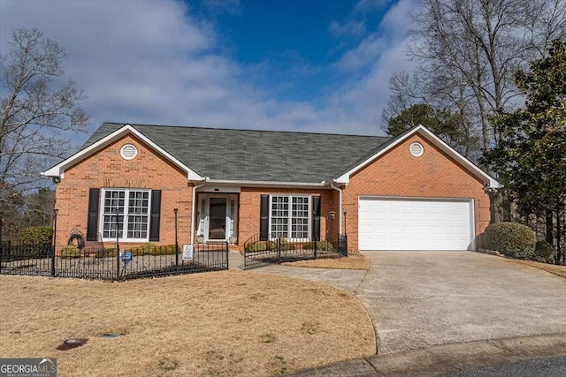 ranch-style home with a garage