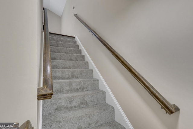 2542 Maclaren, Dunwoody, GA 30360 - staircase with lofted ceiling