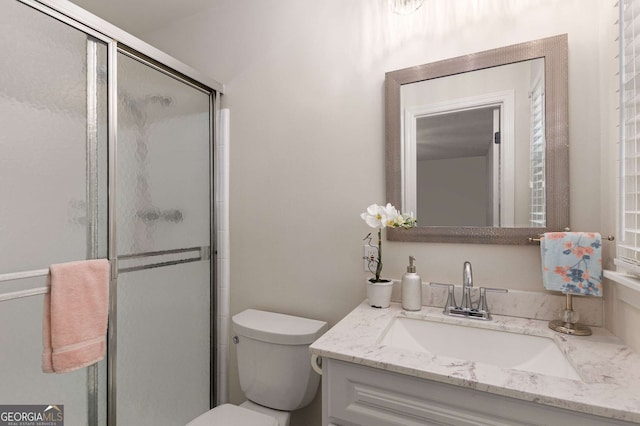 2542 Maclaren, Dunwoody, GA 30360 - full bath with a stall shower, toilet, and vanity