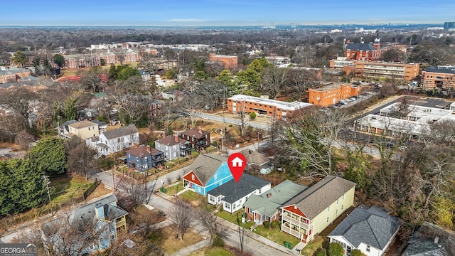 drone / aerial view with a residential view