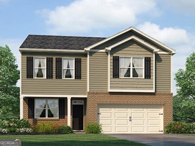 view of front of home with a garage