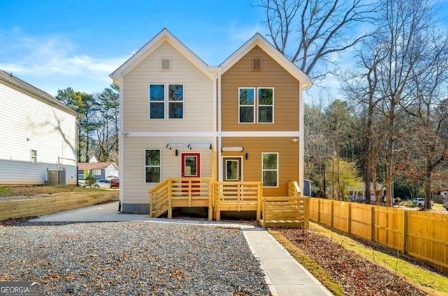 front of property with central AC