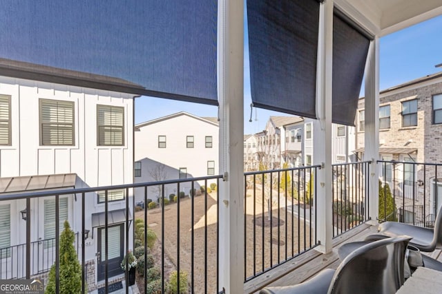 balcony with a residential view